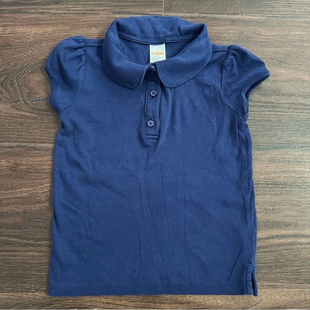 Gymboree Blue Polo Classic Knit Top school uniform girls size 6